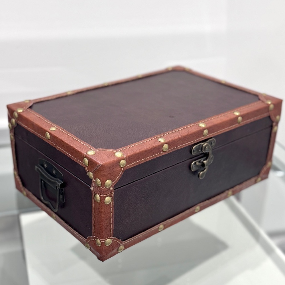 Treasure Chest Box Brown 12x8x5